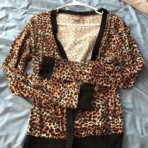 Heart and hips leopard print cardigan